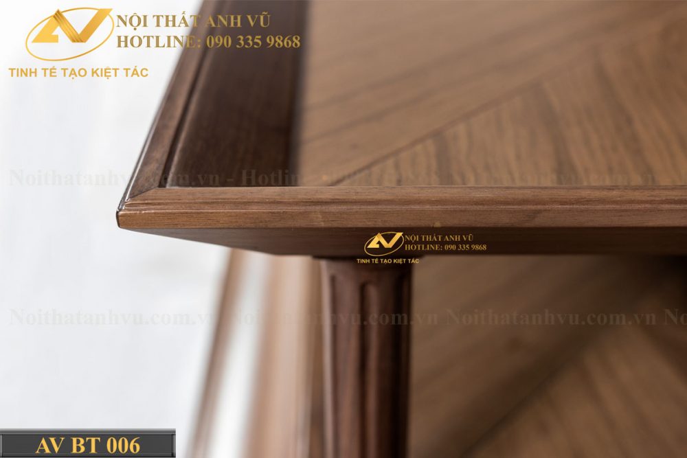Bàn trà vuông gỗ óc chó đẹp 006 - Nội thất Anh Vũ