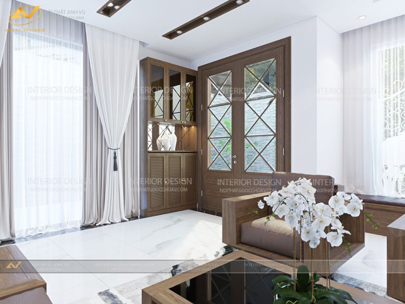 Mẫu thiết kế nội thất biệt thự cao cấp Mr. Hà - Gỗ óc chó Anh Vũ