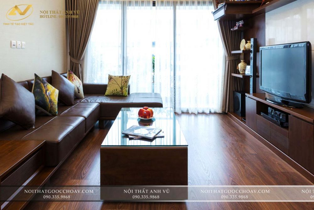 Bàn trà đơn giản gỗ óc chó AV-BT 007 - Nội thất Anh Vũ