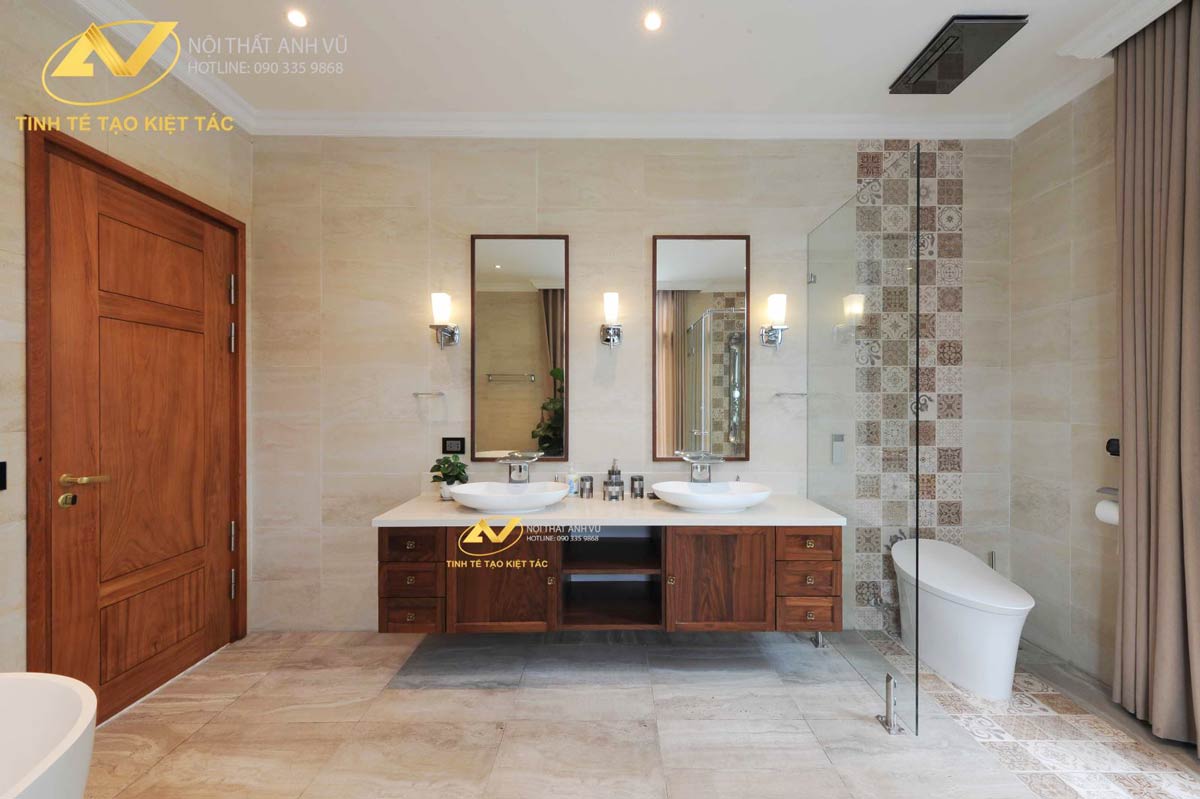 Thi công nội thất biệt thự đẹp tại Vinhome - Gỗ óc chó Anh Vũ