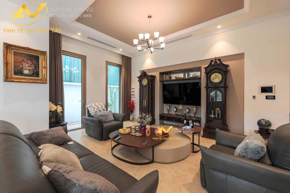 Thi công nội thất biệt thự đẹp tại Vinhome - Gỗ óc chó Anh Vũ