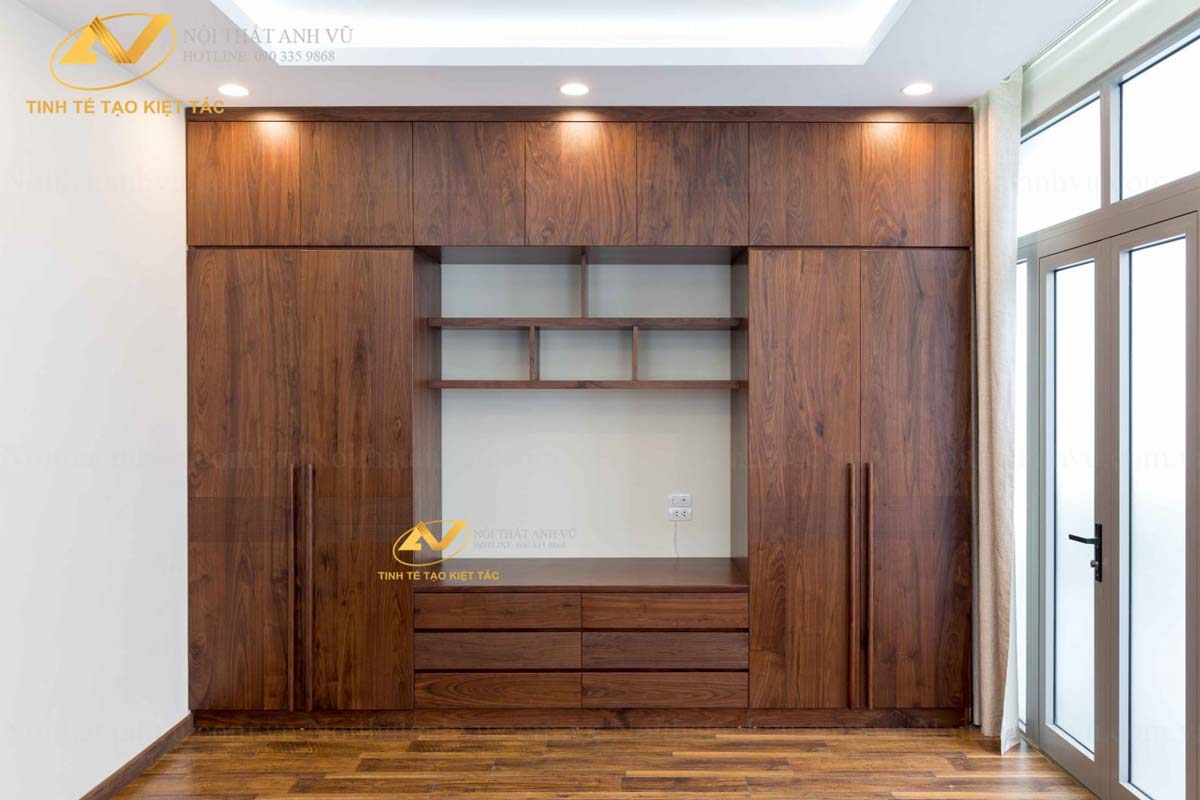 Thi công nội thất biệt thự hiện đại Mr Hoàng - Vinhome Riverside Thi công nội thất biệt thự hiện đại - Gỗ óc chó Anh Vũ