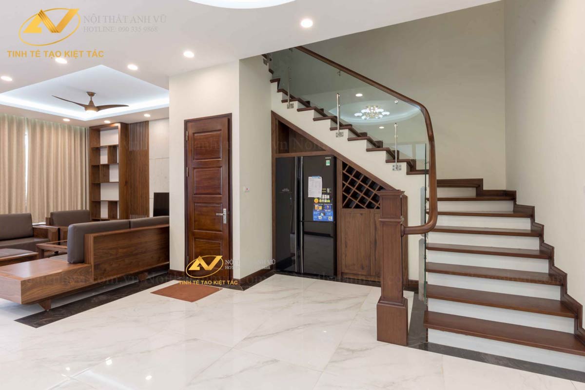 Thi công nội thất biệt thự hiện đại Mr Hoàng - Vinhome Riverside Thi công nội thất biệt thự hiện đại - Gỗ óc chó Anh Vũ