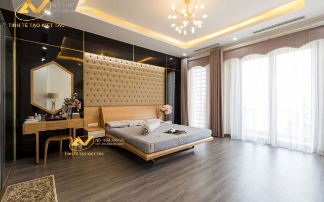 Thi công nội thất nhà phố sang trọng - Gỗ óc chó Anh Vũ
