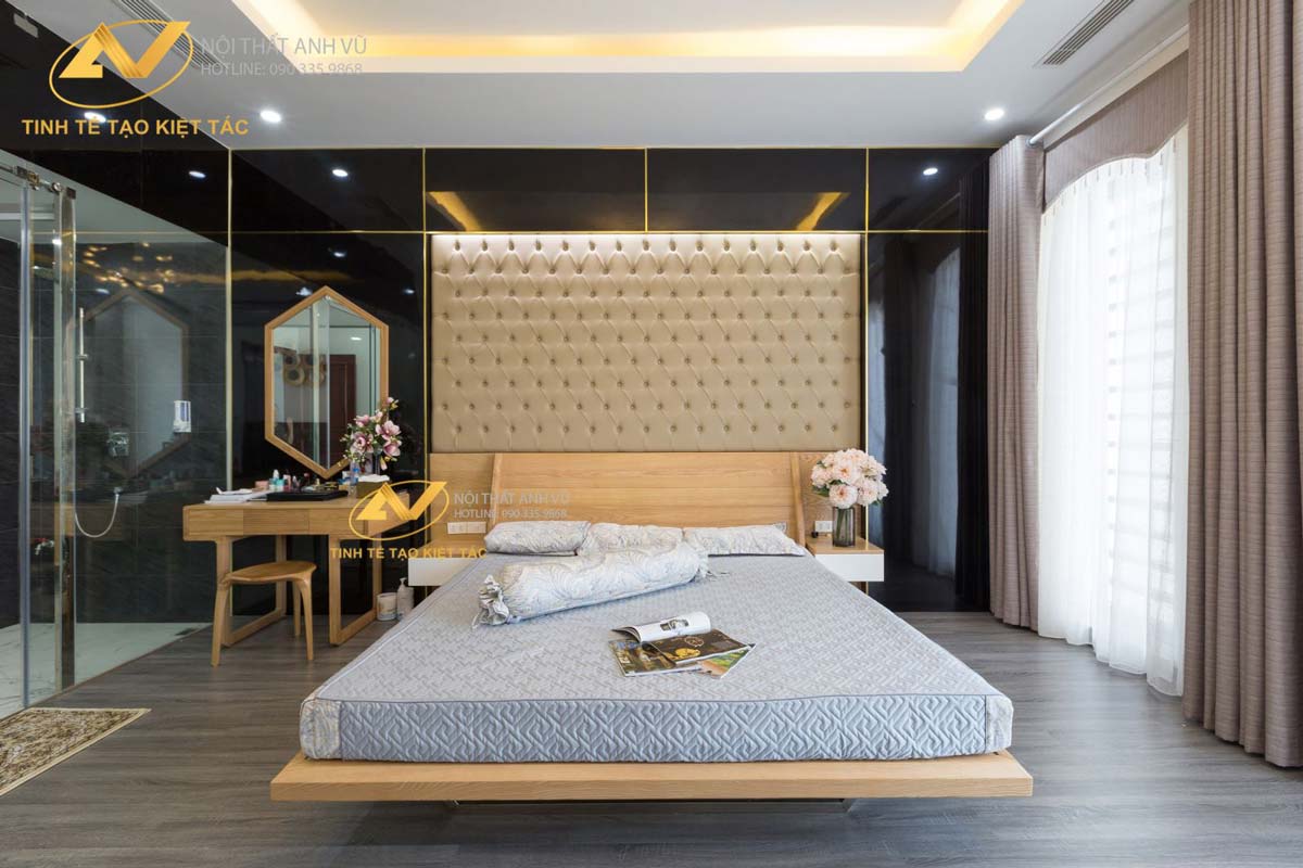 Thi công nội thất nhà phố sang trọng - Gỗ óc chó Anh Vũ