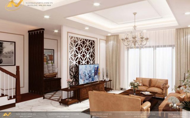Thiết kế nội thất biệt thự hiện đại Mr. Thạch - Gỗ óc chó Anh Vũ