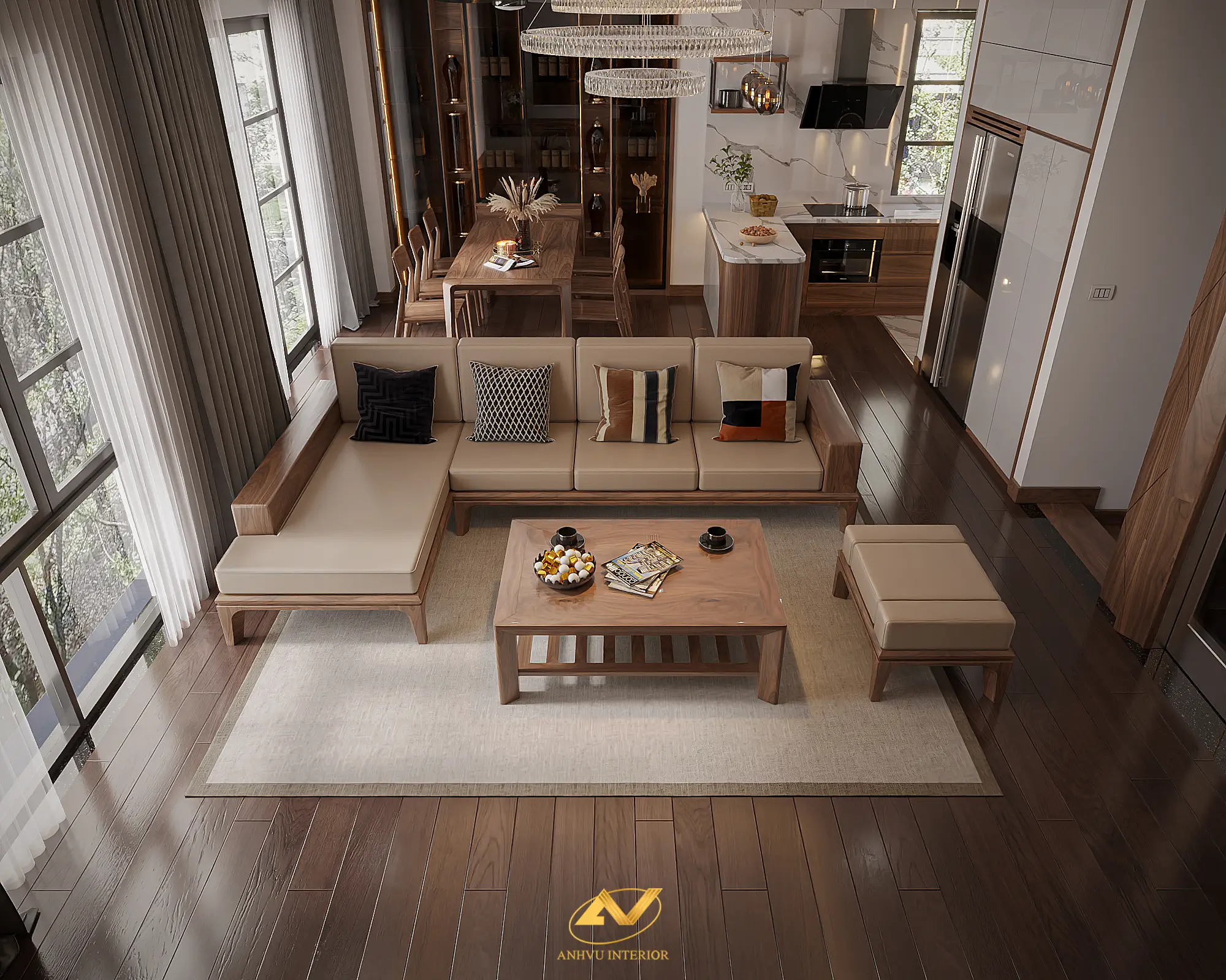 Bộ ghế sofa phòng khách cao cấp Hà Nội