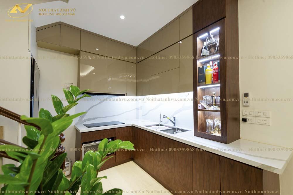 Thi công nội thất nhà phố cao cấp Mr Lập - An Dương Thi công nội thất nhà phố cao cấp mr. Lập - Gỗ óc chó Anh Vũ