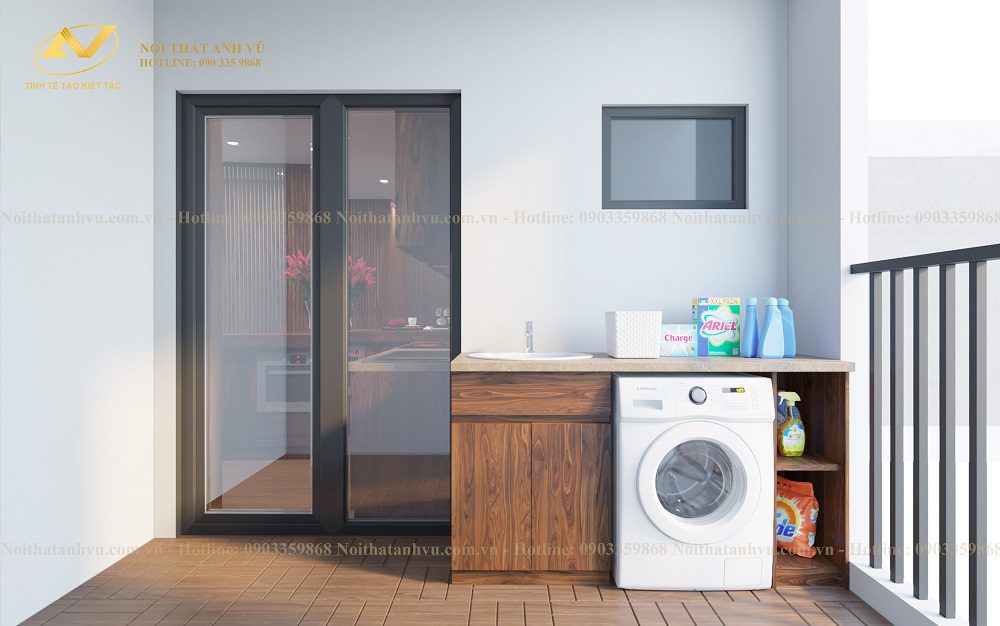 Thiết kế nội thất chung cư gỗ óc chó Mr. Phước - Nội thất gỗ óc chó Anh Vũ