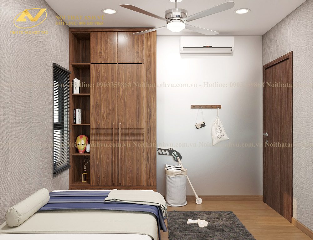Thiết kế nội thất chung cư gỗ óc chó Mr. Phước - Nội thất gỗ óc chó Anh Vũ
