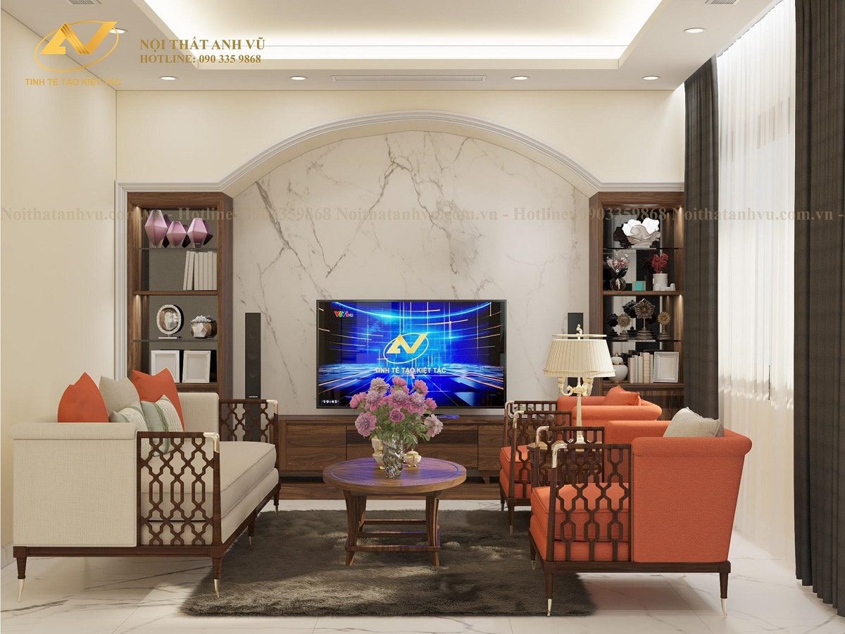 Thiết kế nội thất biệt thự Vinhome - Nội thất gỗ óc chó