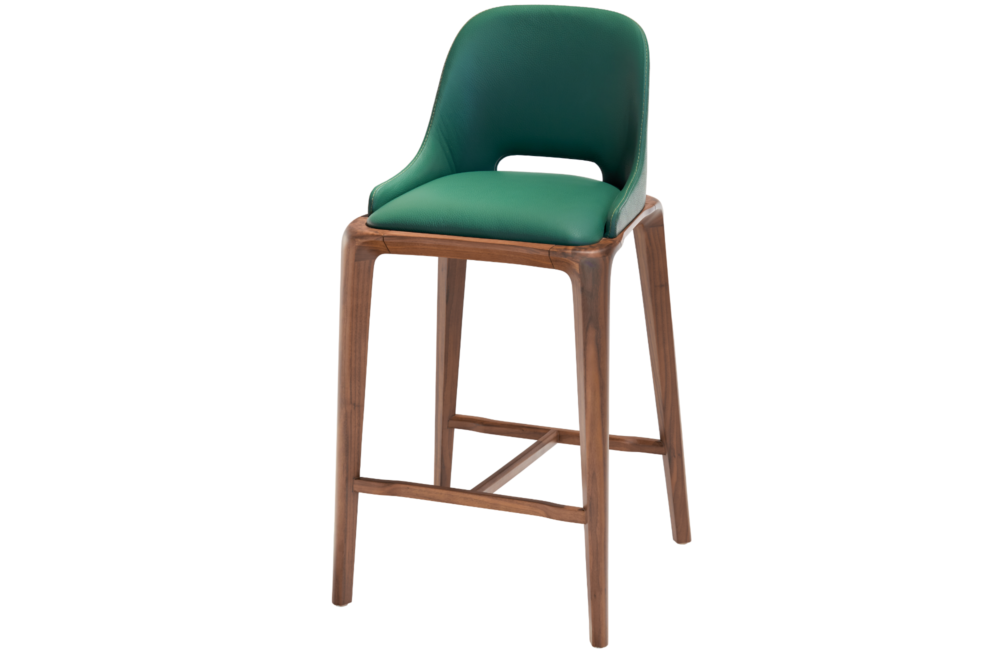Ghế bar gỗ óc chó AVGB-074 bọc da