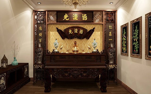 Cách bài trí bàn thờ Phật tôn nghiêm thành kính phải áp dụng Cách bài trí bàn thờ chuẩn phong thủy - Nội thất Anh Vũ