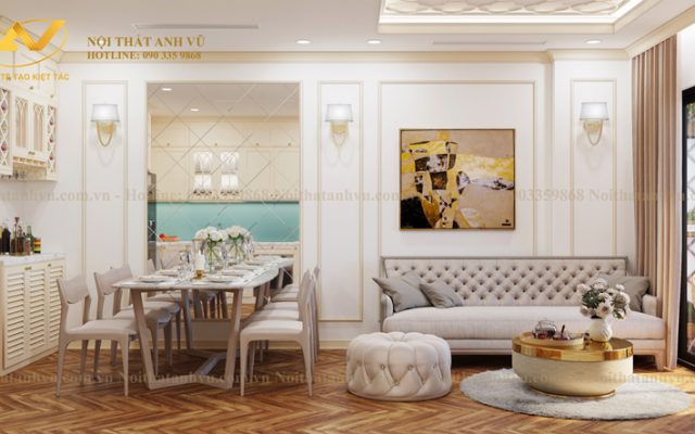 5 bí quyết bố trí phòng khách 20m2 đẹp mê mẩn mọi góc nhìn Cách bố trí phòng khách 20m2 - Nội thất gỗ óc chó Anh Vũ