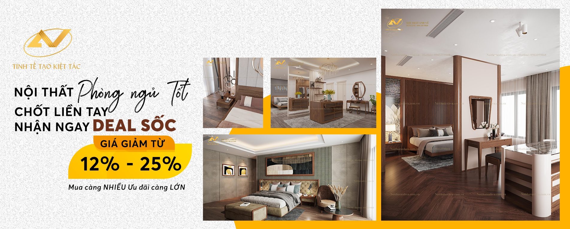 Banner quảng cáo Nội thất gỗ óc chó Anh Vũ