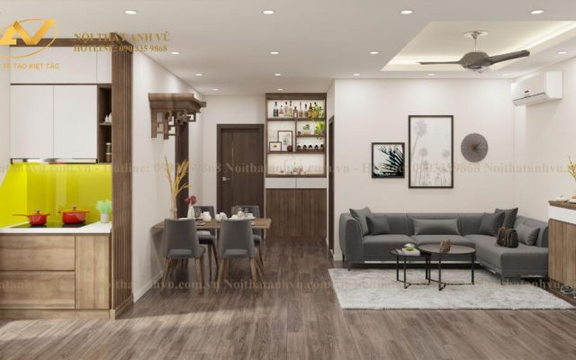 Thiết kế căn hộ chung cư 75m2 2 phòng ngủ Thiết kế căn hộ chung cư 75m2 2 phòng ngủ
