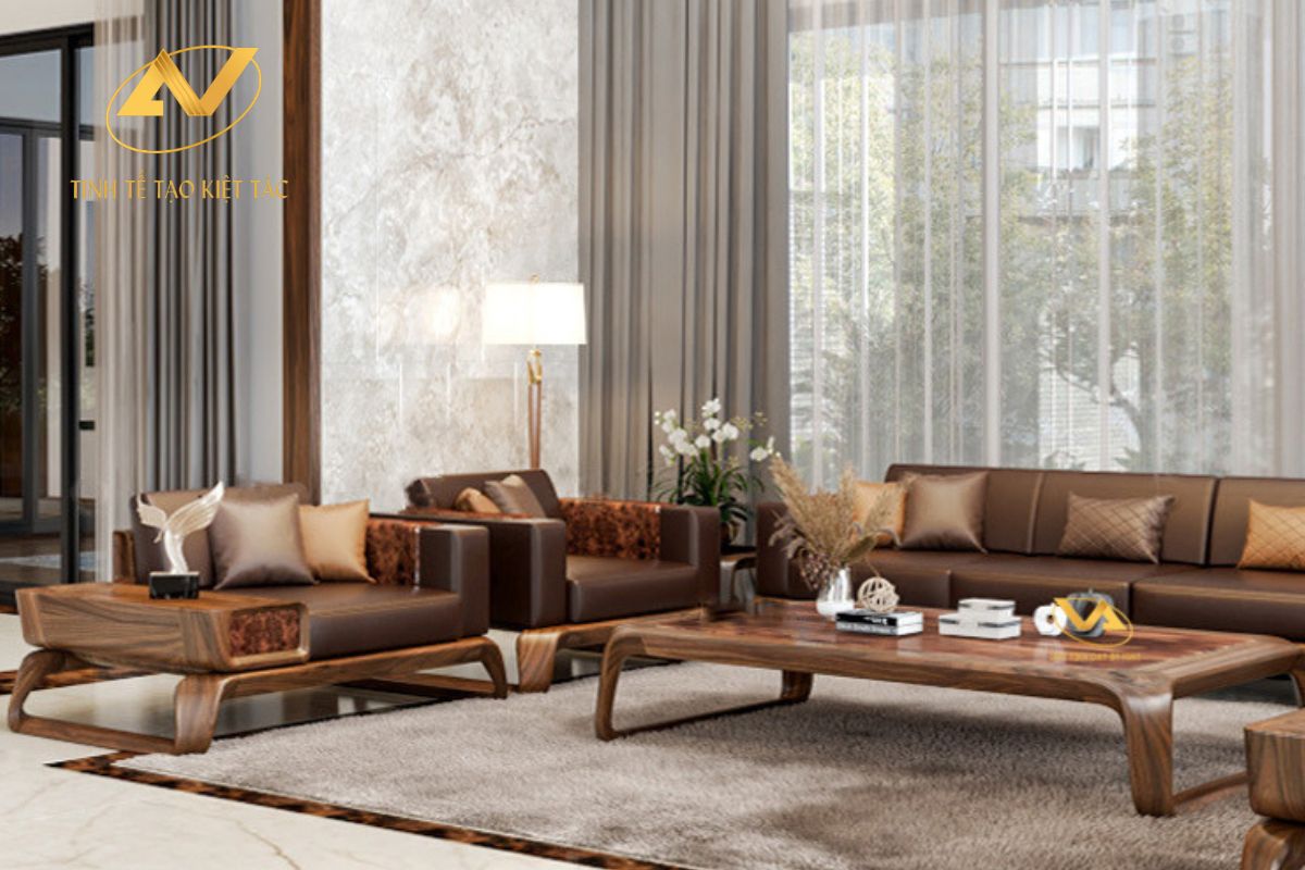 Bộ sofa gỗ óc chó AVSF-103