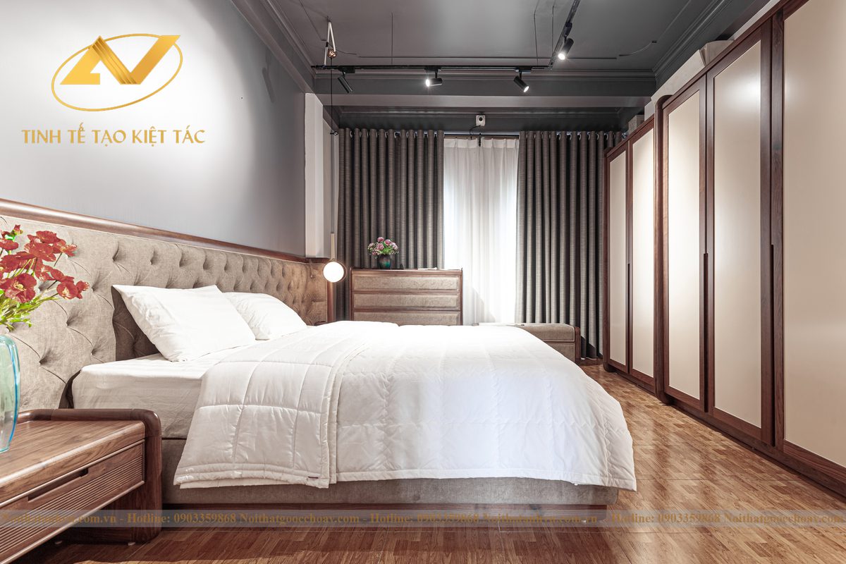 Giường ngủ gỗ óc chó AVGN-504 Giường ngủ gỗ óc chó AVGN-504