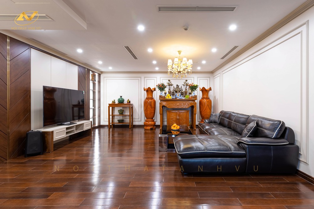 Bật mí cách chọn sofa da theo các chất da chuẩn nhất Thiết kế phòng khách chung cư cao cấp Long Biên