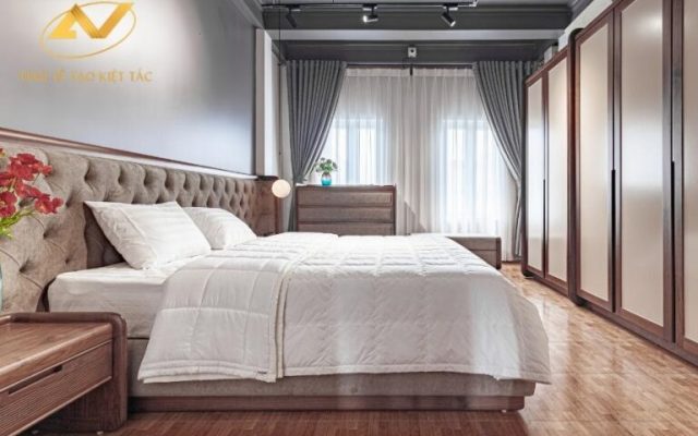 Trải nghiệm không gian nội thất phòng ngủ gỗ óc chó tại showroom Trải nghiệm không gian nội thất phòng ngủ gỗ óc chó tại showroom