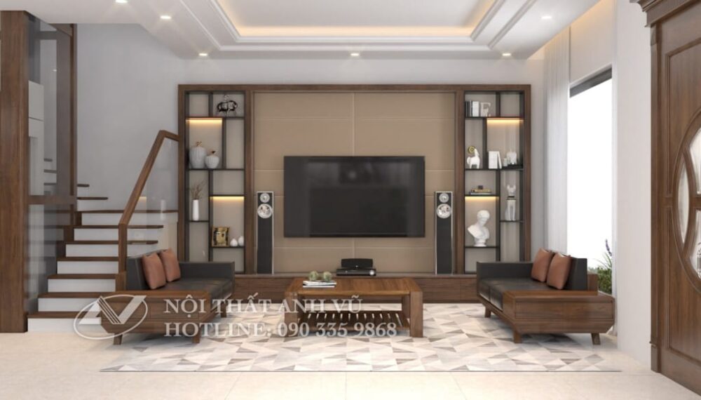 Sử dụng nội thất biệt thự gỗ óc chó vẻ đẹp sang trọng và hiện đại