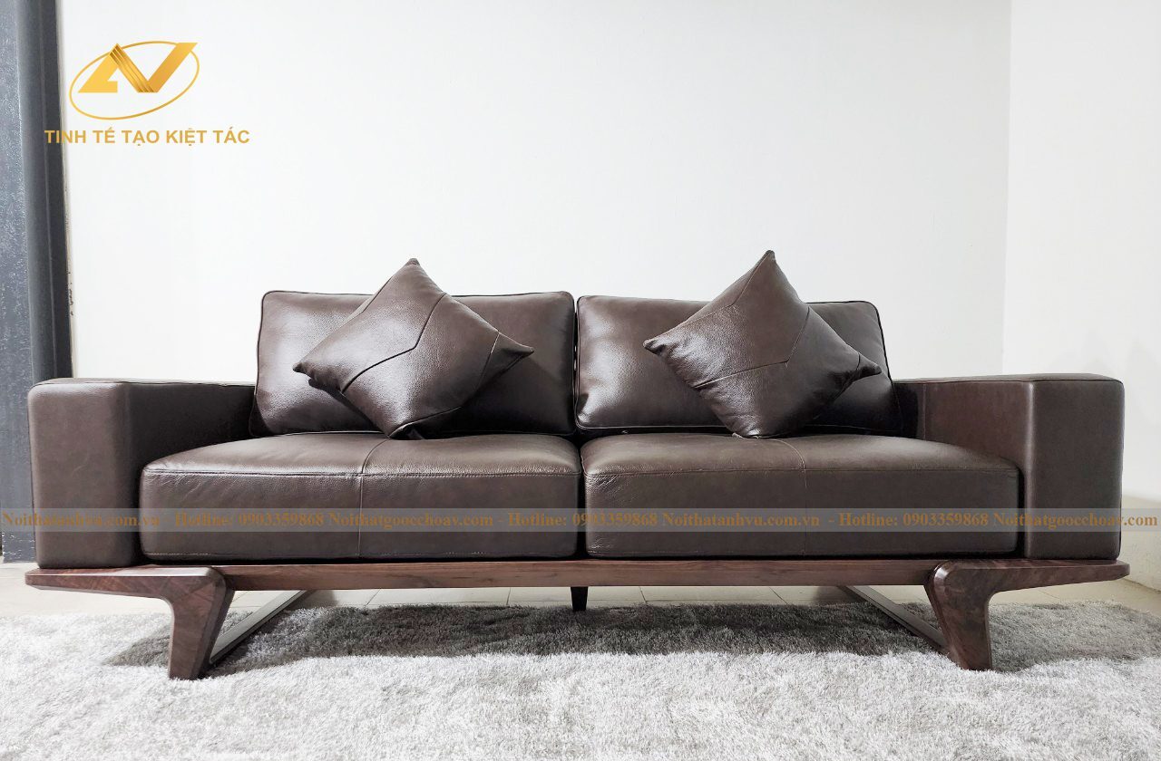 Bộ sofa gỗ óc chó AVSF-101 Bộ sofa gỗ óc chó phòng khách AVSF-101
