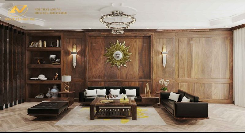 Biệt thự nội thất gỗ óc chó Bắc Giang: Trải nghiệm sự quyến rũ đến từ không gian