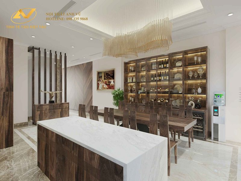 Biệt thự nội thất gỗ óc chó Bắc Giang: Trải nghiệm sự quyến rũ đến từ không gian