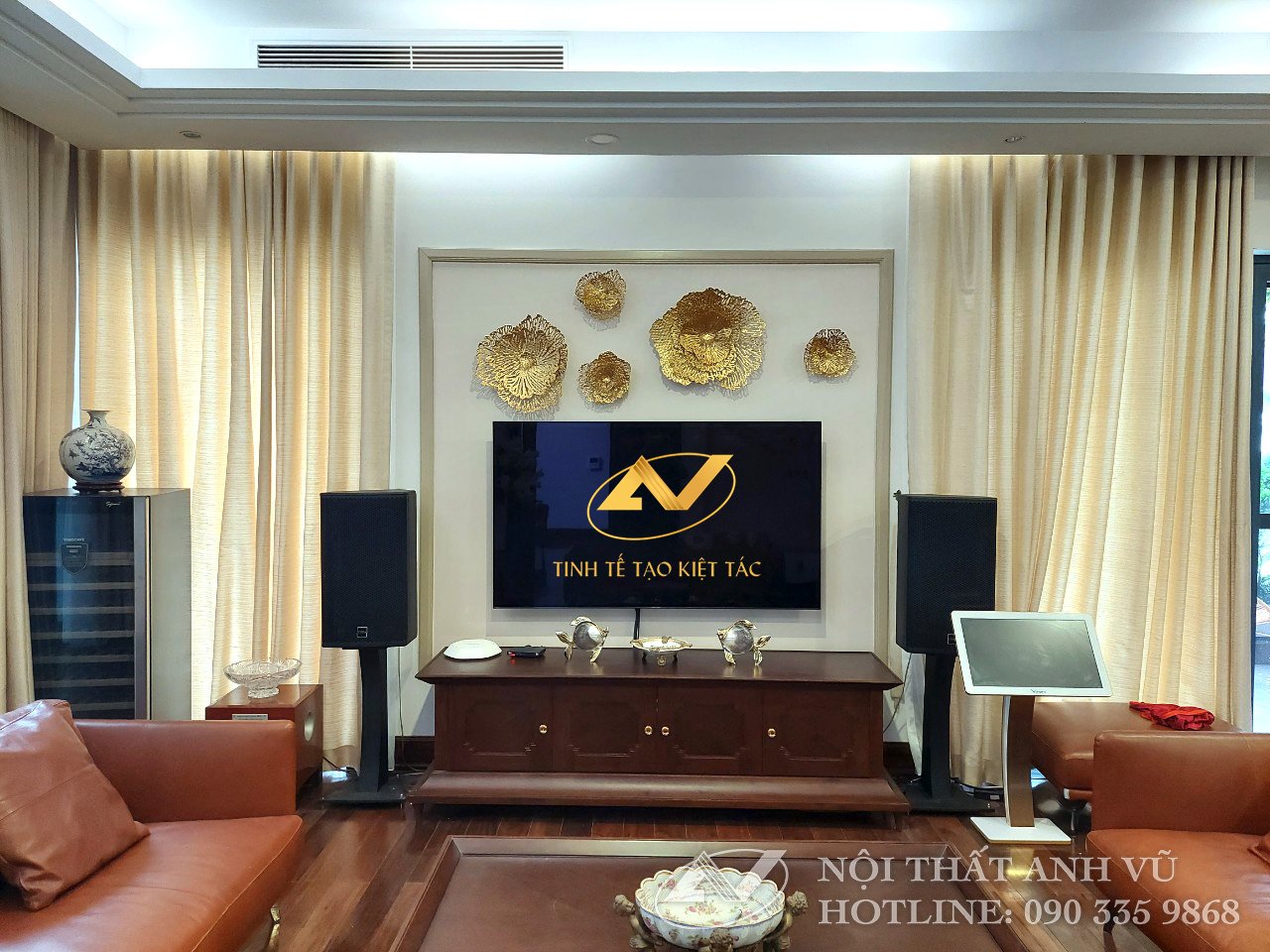 Nội thất phòng khách gỗ óc chó đẹp: Nâng tầm sang trọng và đẳng cấp cho gia chủ