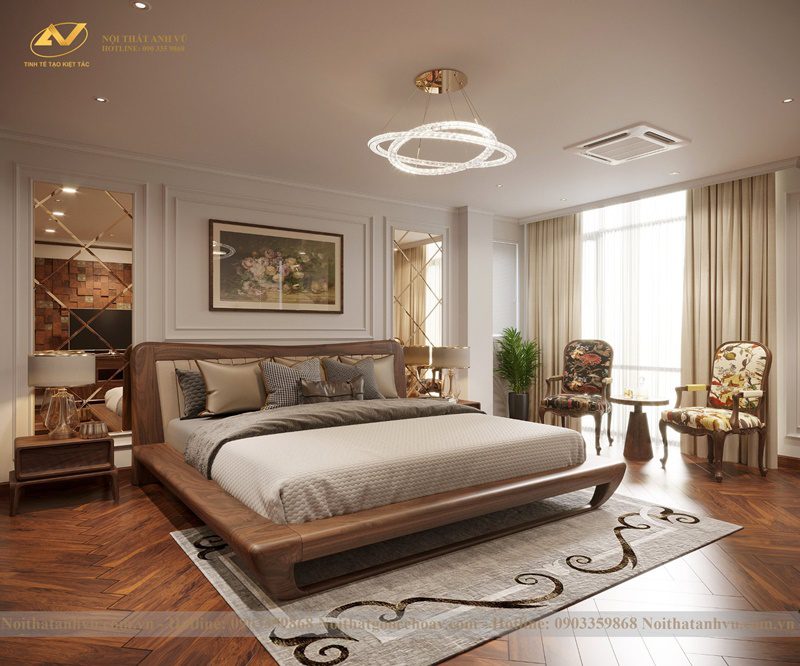 thiết kế thi công nội thất gỗ óc chó 