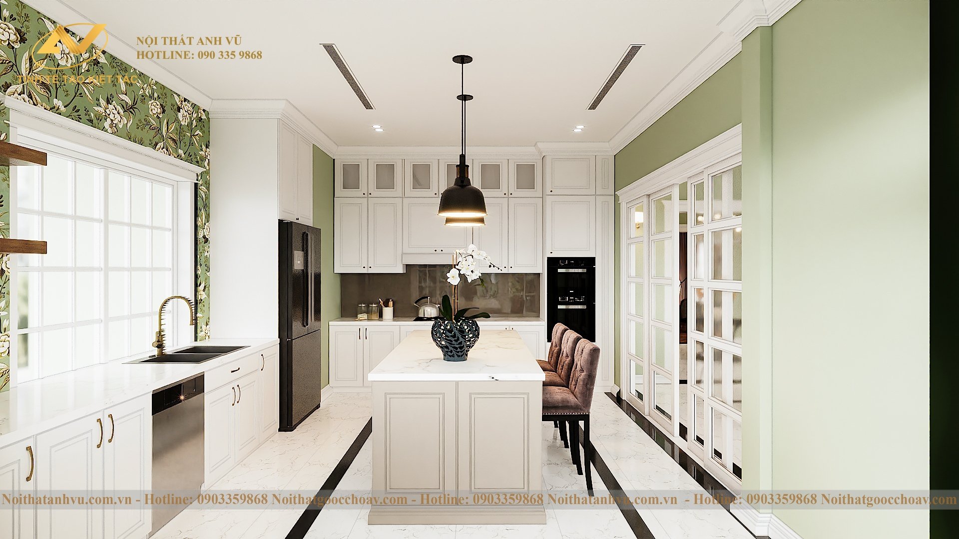 Thiết kế nội thất tân cổ điển kết hợp với gỗ óc chó - Vẻ đẹp sang trọng và đẳng cấp cho không gian sống