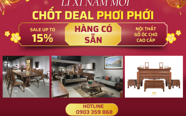 Khuyễn mãi nội thất gỗ óc chó cao cấp