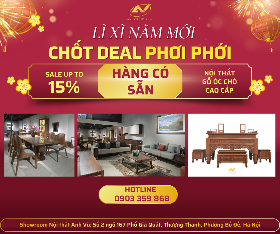 Khuyễn mãi nội thất gỗ óc chó cao cấp