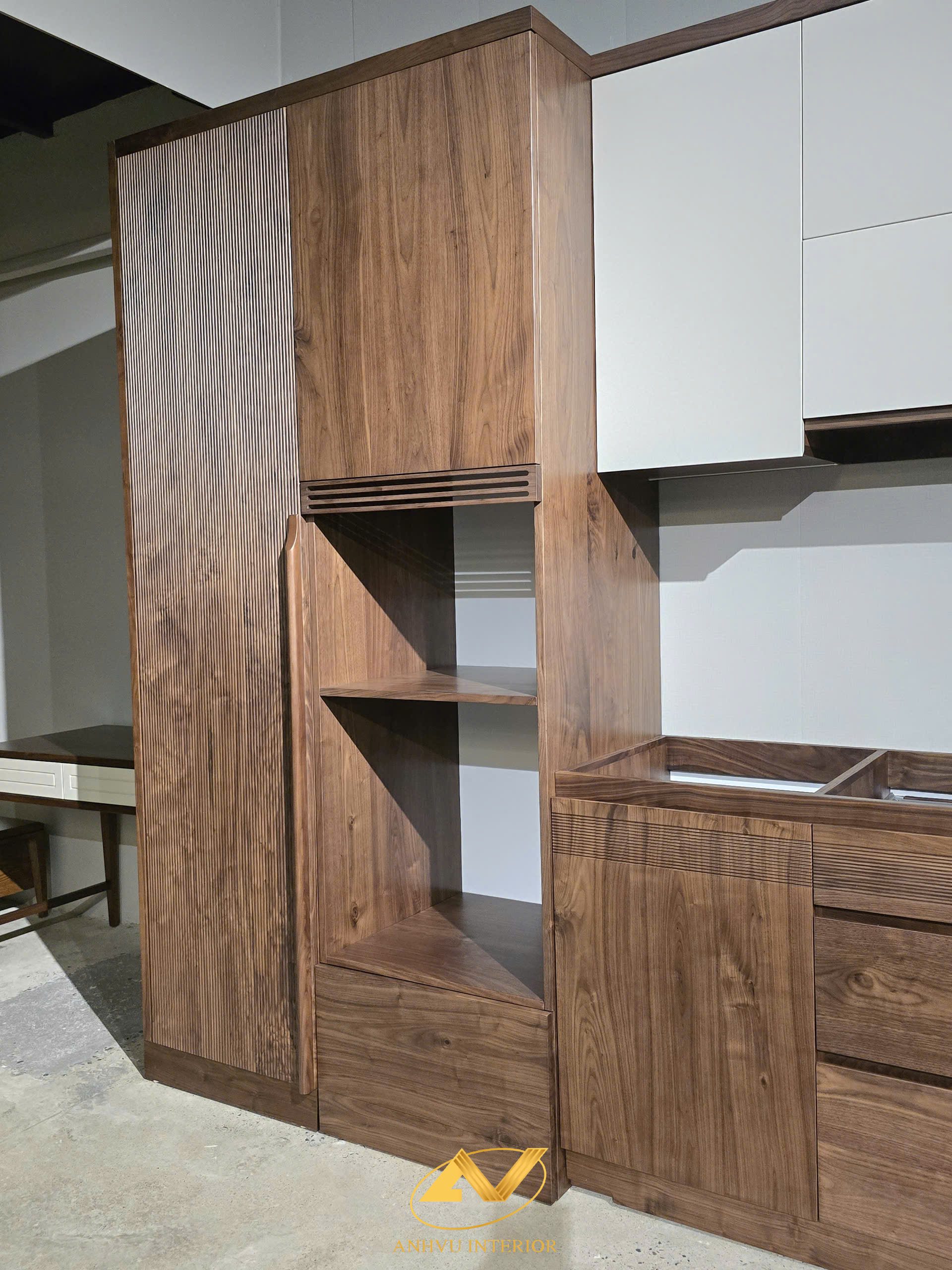 SHOWROOM NỘI THẤT GỖ ÓC CHÓ ANH VŨ LONG BIÊN HÀ NỘI Tủ gỗ óc chó đẹp