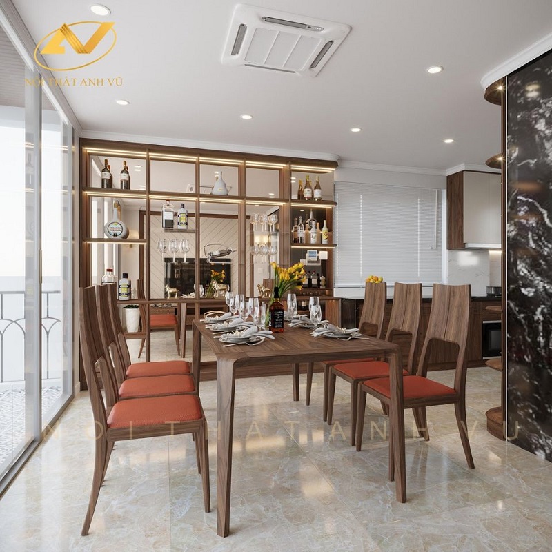 Bàn ghế ăn gỗ óc chó