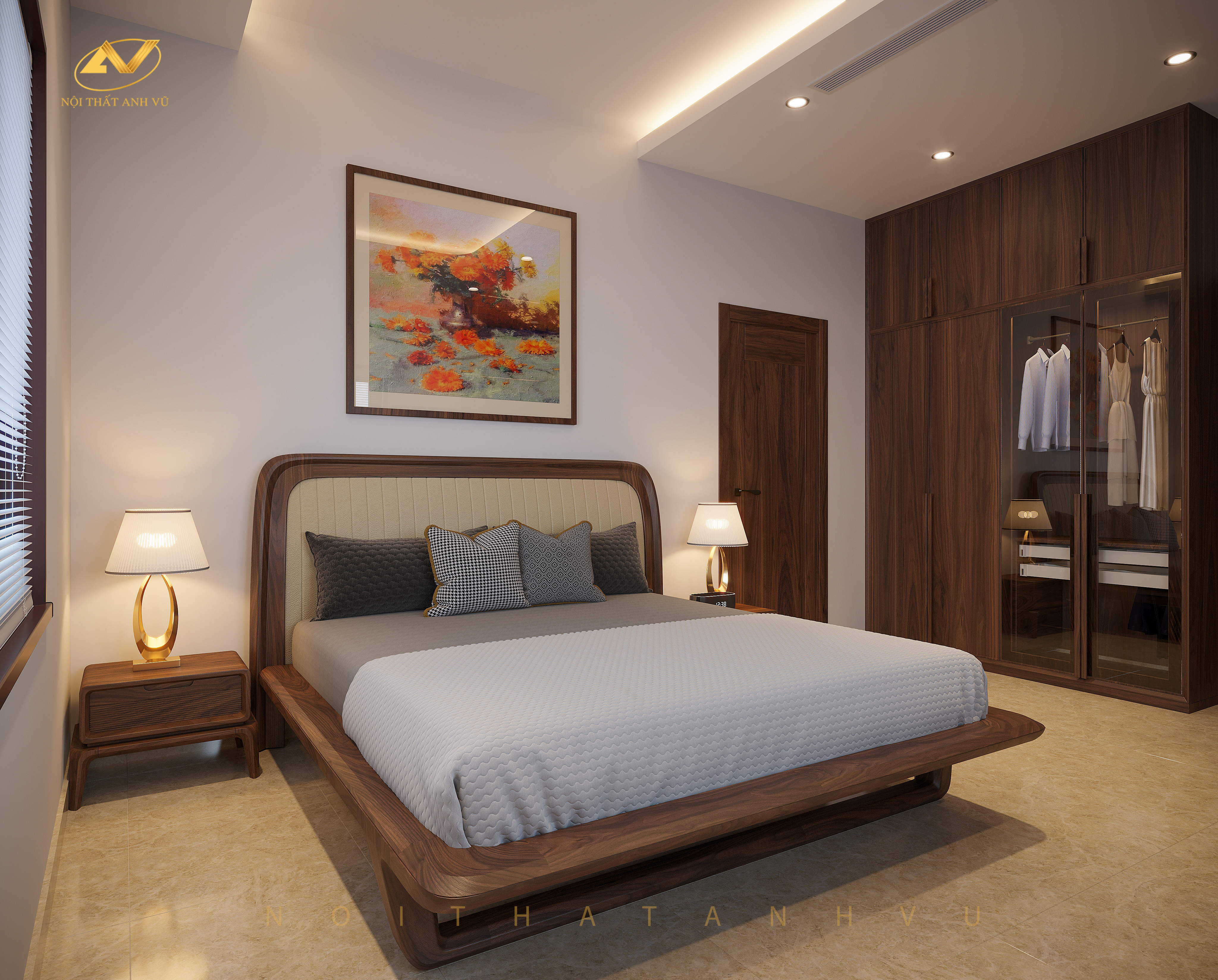 Ưu điểm của gỗ óc chó và sự khác biệt so với các loại gỗ khác Thi công phòng thay đồ trong phòng ngủ