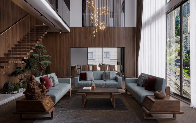 Sofa gỗ óc chó đẹp Đông Anh Bộ sofa gỗ óc chó đẹp Đông Anh