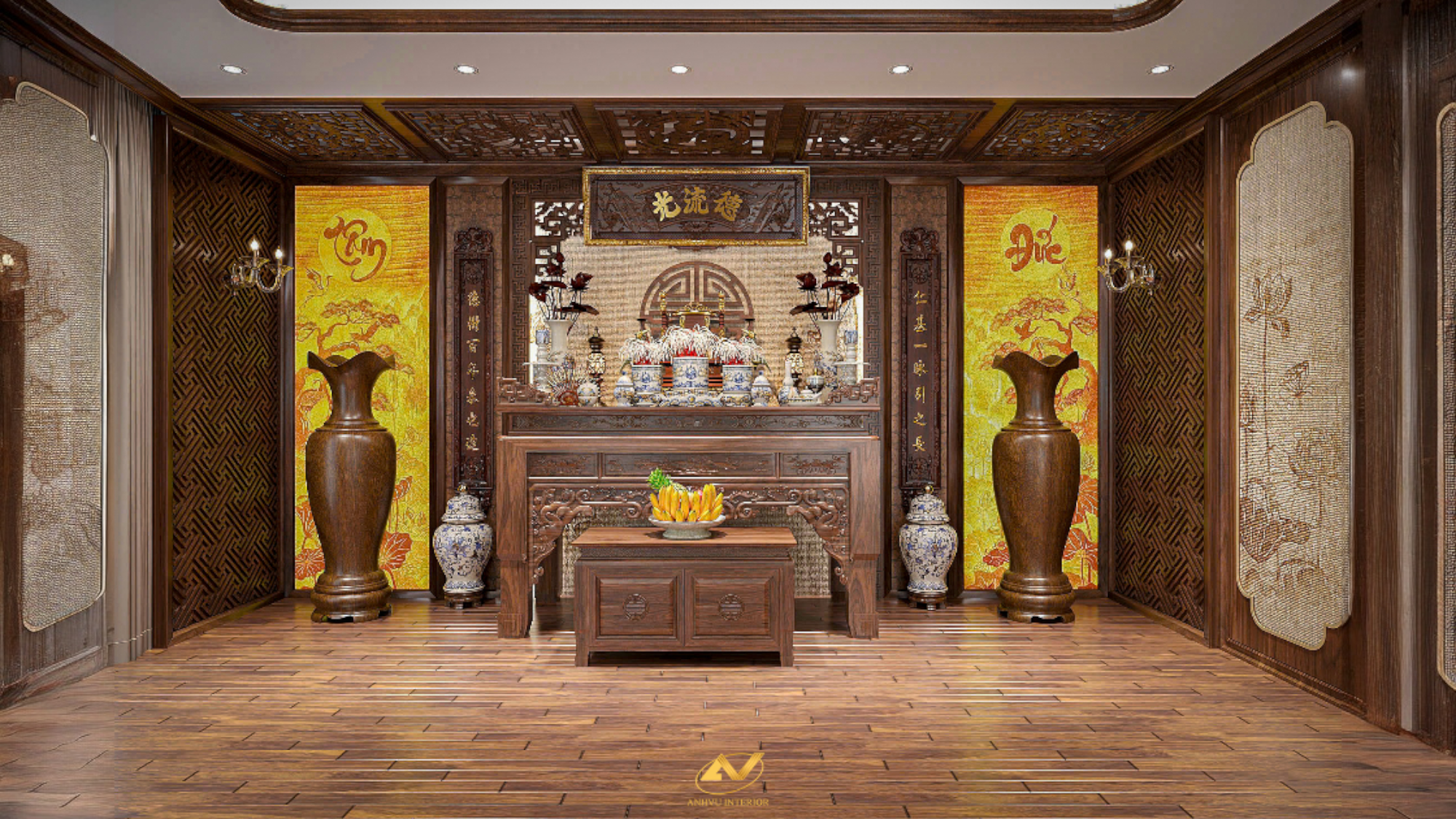 Thiết kế nội thất phòng thờ