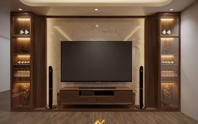 Kệ tivi nên làm bằng gỗ gì tốt nhất? Kệ tivi gỗ óc chó AVKTV-209