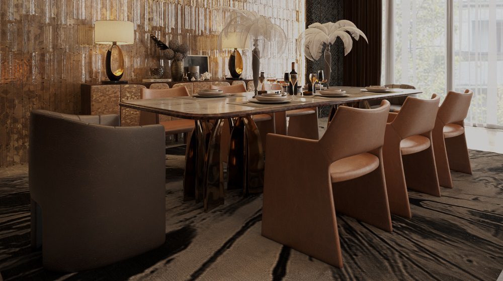 Bộ bàn ăn penthouse gỗ óc chó