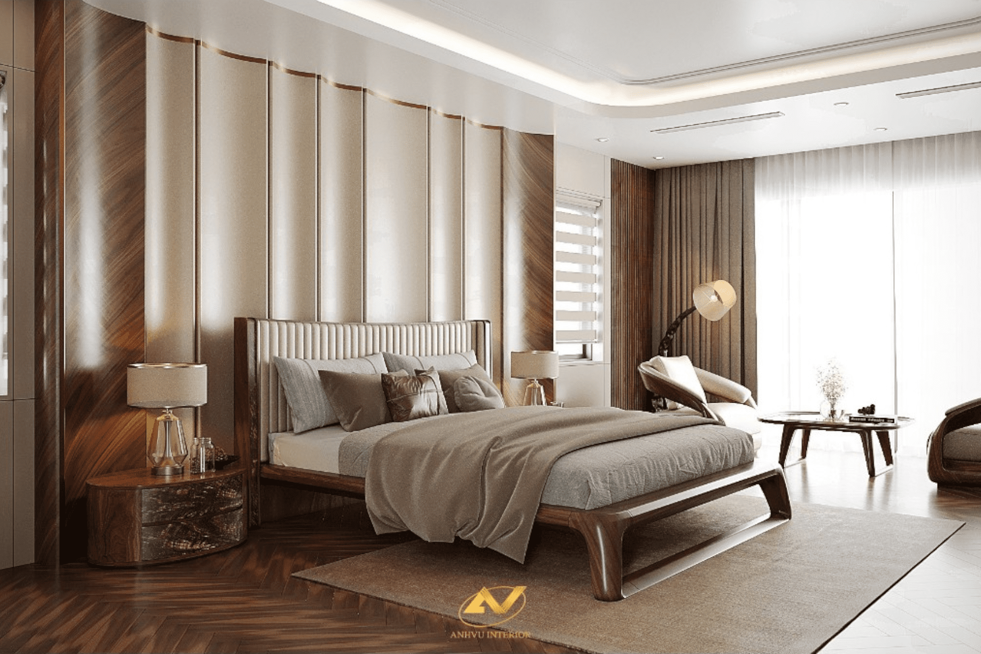Nội thất phòng ngủ gỗ óc chó