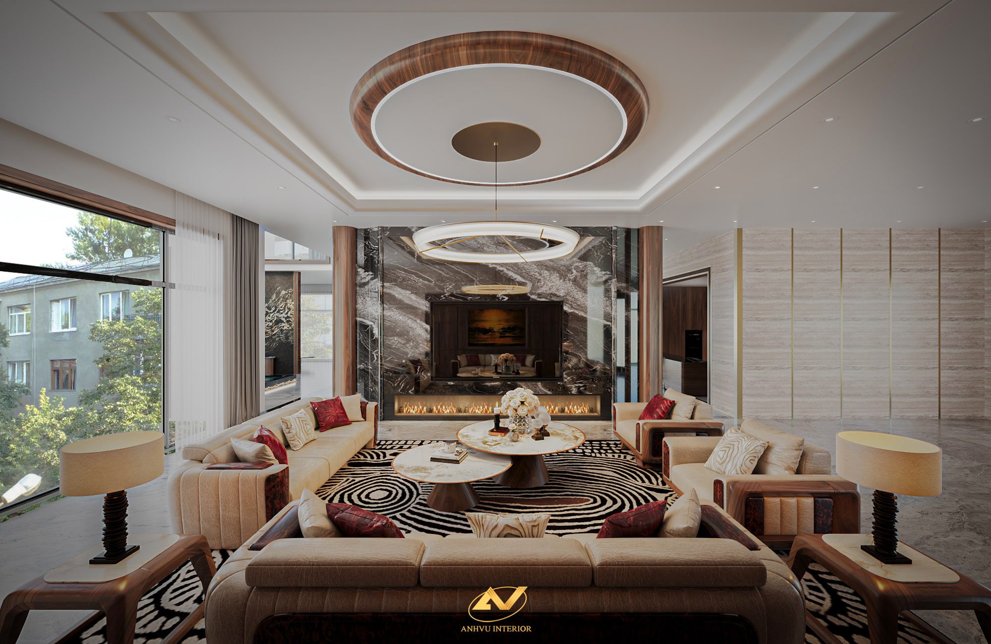 THIẾT KẾ THI CÔNG BIỆT THỰ GỖ ÓC CHÓ MODERN LUXURY