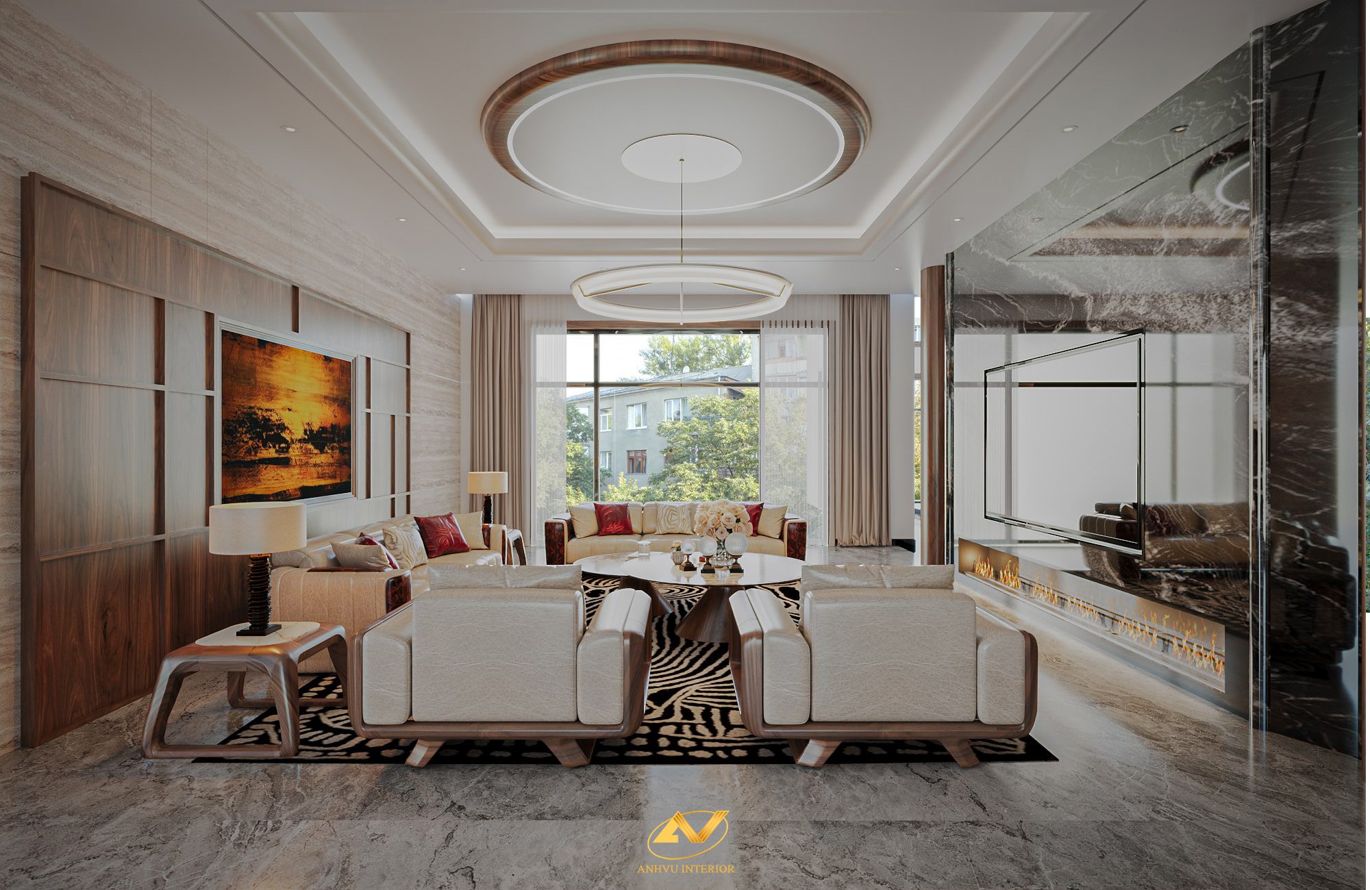 THIẾT KẾ THI CÔNG BIỆT THỰ GỖ ÓC CHÓ MODERN LUXURY