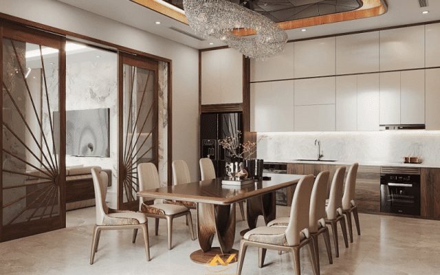 Bàn ăn gỗ óc chó 10 ghế Đông Anh uy tín Bàn ăn AVBA-801