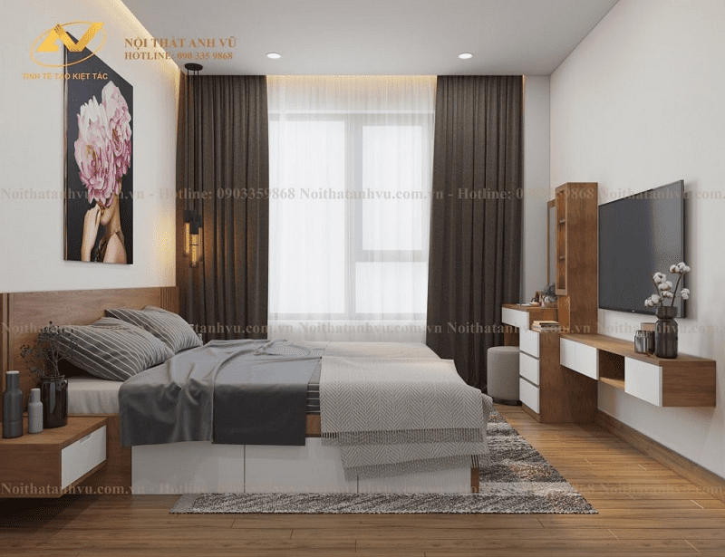 Thiết kế thi công nội thất phòng ngủ gỗ công nghiệp