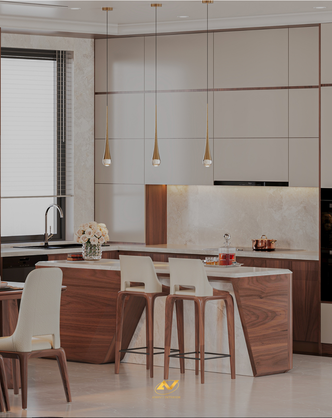 Cách xác định phong thủy hướng bếp, khắc phục hướng bếp xấu Nội thất phòng bếp biệt thự