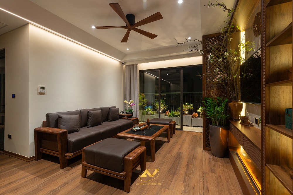 MẪU BÀN TRÀ GỖ ÓC CHÓ TỰ NHIÊN ĐẸP NHẤT Thiết kế thi công nội thất chung cư cao cấp Hải Phòng