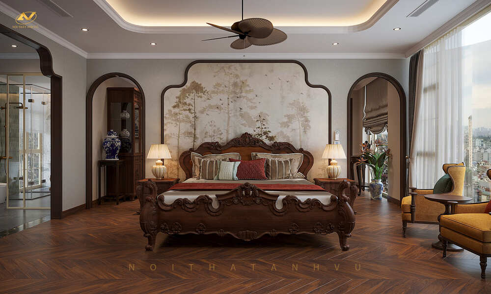Nội thất phòng ngủ Luxury tân cổ điển